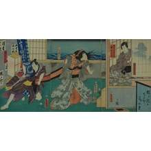 Utagawa Kunisada, 歌川国貞 (Utagawa Kunisada )创作的日本版画《Hamamatsu - Kabuki Scene》