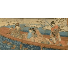 Utagawa Kunisada, 歌川国貞 (Utagawa Kunisada )创作的日本版画《Unititled Triptych》