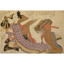 Japanese Print "Two Lovers" by Keisai Eisen, 渓斉英泉 (Keisai Eisen)