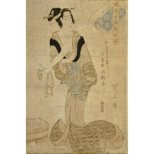 Kikugawa Eizan, 菊川英山 (Kikukawa Eizan)创作的日本版画《Maiden Washing》