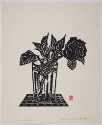 Hiratsuka Un'ichi: One Glass Water (Rose Flower in Glass) - シカゴ美術館
