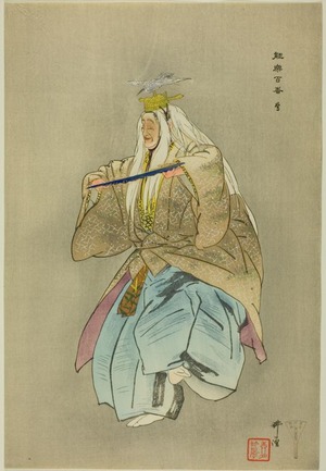 月岡耕漁: Sagi, from the series 