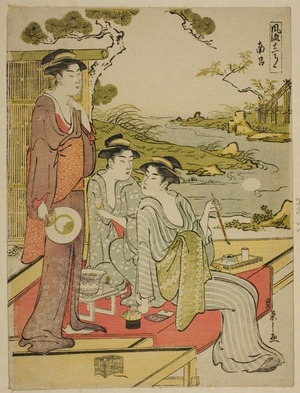 細田栄之: The Eighth Month (Nanryo), from the series a Calendar of Elegance (Furyu junikagetsu) - シカゴ美術館