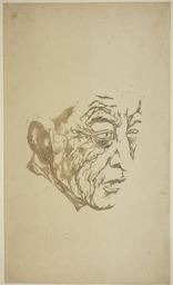 恩地孝四郎: Portrait of the Poet Hagiwara Sakutaro (1886–1942), Author of “Ice Island,” 1943 - シカゴ美術館