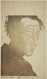 Onchi Koshiro: Portrait of the Poet Hagiwara Sakutaro (1886–1942), Author of “Ice Island,” 1943 - Art Institute of Chicago