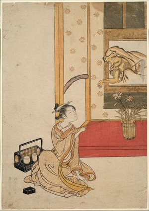 Suzuki Harunobu: Giving Daruma a Smoke - Art Institute of Chicago