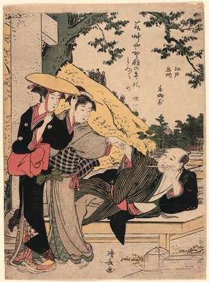 Torii Kiyonaga, 鳥居清長 (Torii Kiyonaga)による浮世絵「Ushi-no-gozen from the series Famous Places of Edo (Edo Meisho)」