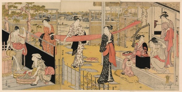 Torii Kiyonaga: Washday (Sentaku to harimono) - Art Institute of Chicago