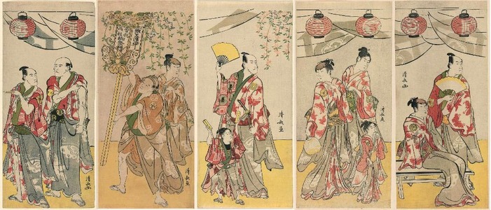 Torii Kiyonaga: Eleven Actors Celebrating the Festival of the Shrine of the Soga Brothers - Art Institute of Chicago