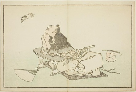 Katsushika Hokusai: A Philosopher watching a pair of butterflies, from The Picture Book of Realistic Paintings of Hokusai (Hokusai shashin gafu) - Art Institute of Chicago