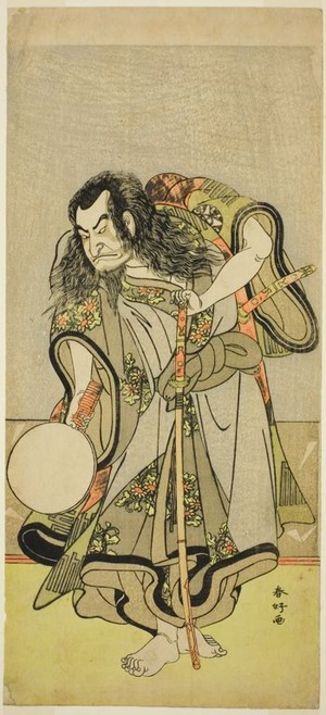 Katsukawa Shunko: The Actor Nakamura Nakazo I as Monk Shunkan in the Play Hime Komatsu Ne no Hi Asobi (Outing to Pick Pine Seedlings on the Rat-Day of the New Year), Performed as the Last Act of Part Two at the Ichimura Theater in the Seventh Month, 1778 - Art Institute of Chicago