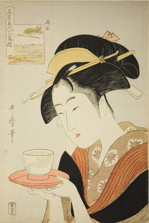 Kitagawa Utamaro: Six Reknowned Beauties (Kômei bijin rokkasen) : Naniwaya Okita - Art Institute of Chicago