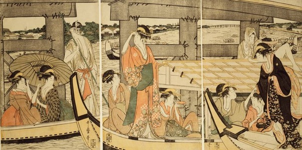 Kitagawa Utamaro: On top and beneath Ryogoku Bridge (Ryogokubashi no ue, shita) - Art Institute of Chicago