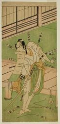 勝川春章: The Actor Otani Hiroji III as a White Fox Disguised as Ukishima Daihachi in the Play Shinasadame Soma no Mombi, Performed at the Ichimura Theater in the Seventh Month, 1770 - シカゴ美術館