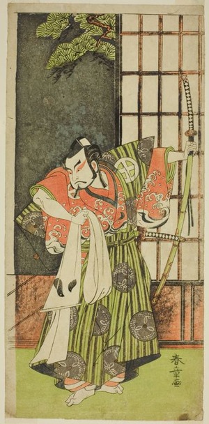 Katsukawa Shunsho: The Actor Otani Hiroji III as Kawazu no Saburo in the Play Myoto-giku Izu no Kisewata, Performed at the Ichimura Theater in the Eleventh Month, 1770 - Art Institute of Chicago