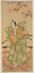 勝川春章: The Actor Ichikawa Danjuro V as Momonoi Wakasanosuke Yasuchika (?) in the Play Kanadehon Chushingura (?), Performed at the Nakamura Theater (?) in the Fifth Month, 1771 (?) - シカゴ美術館