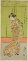 勝川春章: The Actor Iwai Hanshiro IV as Agemaki in the Play Sakai-cho Soga Nendaiki, Performed at the Nakamura Theater in the Third Month, 1771 - シカゴ美術館