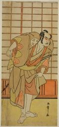 勝川春章: The Actor Otani Hiroji III as Hata no Daizen Taketora Disguised as Shikishima Wakahei in the Play Juni-hitoe Komachi-zakura, Performed at the Kiri Theater in the Eleventh Month, 1784 - シカゴ美術館