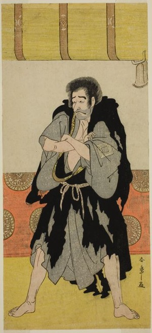 勝川春章: The Actor Ichikawa Danjuro V as the Monk Mongaku Disguised as Seizaemon Bozu in the Play Oakinai Hiru ga Kojima, Performed at the Nakamura Theater in the Eleventh Month, 1784 - シカゴ美術館