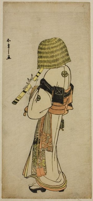 勝川春章: The Actor Nakamura Nakazo I as Kakogawa Honzo in Komuso Attire in the Play Kanadehon Chushingura, Performed at the Ichimura Theater in the Seventh Month, 1783 - シカゴ美術館
