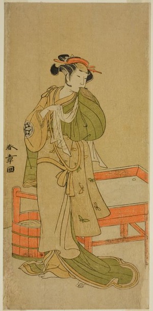 勝川春章: The Actor Yamashita Kinsaku II as Moshio in the Play Izu-goyomi Shibai no Ganjitsu, Performed at the Morita Theater in the Eleventh Month, 1772 - シカゴ美術館