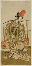 勝川春章: The Actor Segawa Kitsuji III as Murasame in the Play Gohiiki Kanjincho, Performed at the Nakamura Theater in the Eleventh Month, 1773 - シカゴ美術館