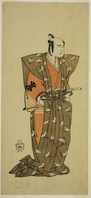 勝川春章: The Actor Bando Mitsugoro I as Soga no Juro Sukenari (?) in the Play Shuen Soga Omugaeshi (?), Performed at the Ichimura Theater (?) in the Second Month, 1768 (?) - シカゴ美術館