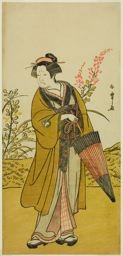 Katsukawa Shunsho: The Actor Otani Tomoemon I as Otsuma in the Play Kabuki no Hana Bandai Soga, Performed at the Ichimura Theater in the Fourth Month, 1781 - Art Institute of Chicago