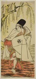 勝川春章: The Actor Bando Mitsugoro I as the Shinto Priest Goinosuke Disguised as the Spirit of a White Heron, in the Play Sakikaese Yuki no Miyoshino, Performed at the Morita Theater in the Eleventh Month, 1781 - シカゴ美術館