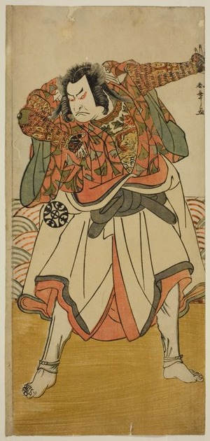 勝川春章: The Actor Nakamura Nakazo I as Chinzei Hachiro Tametomo Disguised as an Ascetic Monk, in the Play Kitekaeru Nishiki no Wakayaka, Performed at the Nakamura Theater in the Eleventh Month, 1780 - シカゴ美術館
