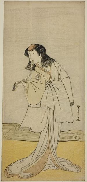 Katsukawa Shunsho: The Actor Segawa Kikunojo III as Miura no Katagai Disuigsed as the Nun Narukami, in the Play Ume-goyomi Akebono Soga, Performed at the Ichimura Theater in the Second Month, 1780 - Art Institute of Chicago