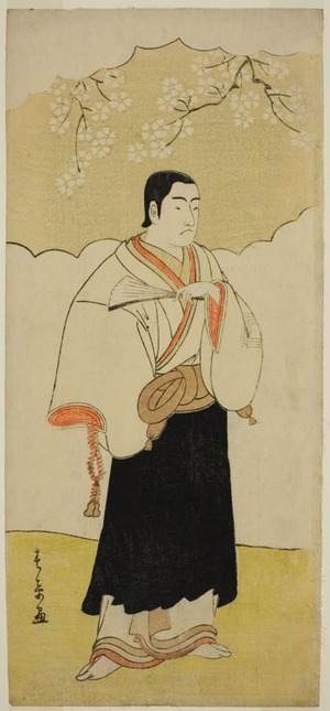勝川春章: The Actor Ichikawa Monnosuke II as the Monk Renseibo in the Play Hatsumombi Kuruwa Soga, Performed at the Nakamura Theater in the Third Month, 1780 - シカゴ美術館