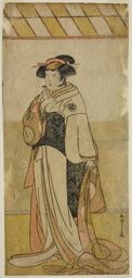 勝川春章: The Actor Yamashita Kinsaku II as Lady Manko (Manko Gozen) in the Play Hatsumombi Kuruwa Soga, Performed at the Nakamura Theater in the First Month, 1780 - シカゴ美術館