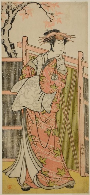 Katsukawa Shunko: The Actor Sawamura Sojuro III as the Spirit of the Courtesan Takao in the Play Takao Daimyojin Momiji no Tamagaki, Performed at the Nakamura Theater in the Seventh Month, 1787 - Art Institute of Chicago