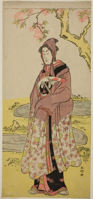 勝川春好: The Actor Segawa Kikunojo III as Kumenosuke in the Play Keisei Natori Soga, Performed at the Kiri Theater in the Second Month, 1788 - シカゴ美術館