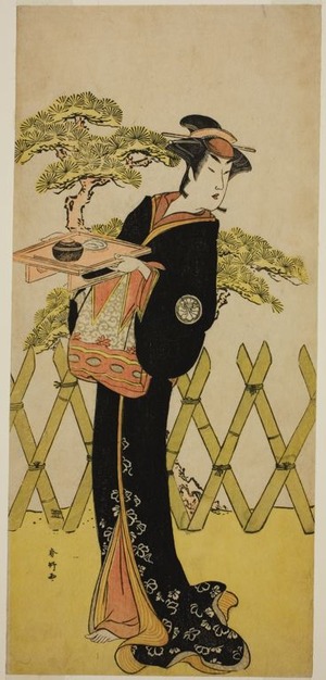 Katsukawa Shunko: The Actor Segawa Tomisaburo II as Lady Masago (Masago Gozen) (?) in the Play Genji Saiko Kogane no Tachibana (?), Performed at the Ichimura Theater (?) in the Eleventh Month, 1788 (?) - Art Institute of Chicago
