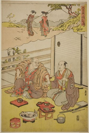 Japanischer Druck "Scenes from Acts Seven and Eight of Chushingura" von Katsukawa Shunko, 勝川春好 (Katsukawa Shunkô)