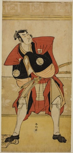 Katsukawa Shunko: The Actor Sakata Hangoro III as Omi no Kotoda in the Play Haru no Nishiki Date-zome Soga, Performed at the Nakamura Theater in the Second Month, 1790 - Art Institute of Chicago