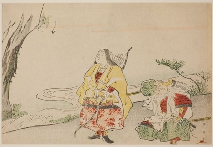 Katsukawa Shun'ei: Empress Jingu (left), and Her Minister Takenouchi no Sukune (right) - Art Institute of Chicago