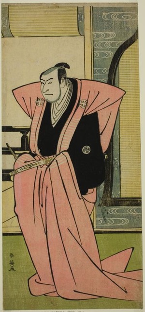 勝川春英: The Actor Otani Oniji III in an Unidentified Role in the Play Yukimi-zuki Eiga Hachi no Ki (?), Performed at the Nakamura Theater (?) in the Eleventh Month, 1787 (?) - シカゴ美術館