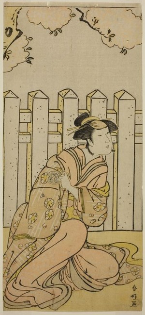 勝川春好: The Actor Osagawa Tsuneyo II as Onoe in the Play Haru no Nishiki Date-zome Soga, Performed at the Nakamura Theater in the Fourth Month, 1790 - シカゴ美術館