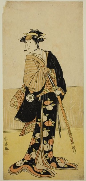勝川春英: The Actor Iwai Hanshiro IV as Tonase (?) in the Play Kanadehon Chushingura (?), Performed at the Kiri Theater (?) in the Eighth Month, 1787 (?) - シカゴ美術館