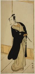 勝川春章: The Actor Matsumoto Koshiro IV as Izutsu Onnanosuke (?) in the Play Keisei Tsuki no Miyako (?), Performed at the Morita Theater (?) in the Ninth Month, 1775 (?) - シカゴ美術館