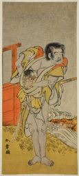 勝川春章: The Actor Otani Tomoemon I as Kasahari Hokkyo in the Play Kazoe Uta Ta Ue Soga, Performed at the Nakamura Theater in the First Month, 1776 - シカゴ美術館