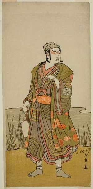Katsukawa Shunsho: The Actor Ichimura Uzaemon IX as the Potter Tsuchihei in the Play Higashiyama Momiji no Kadode, Performed at the Ichimura Theater in the Ninth Month, 1778 - Art Institute of Chicago