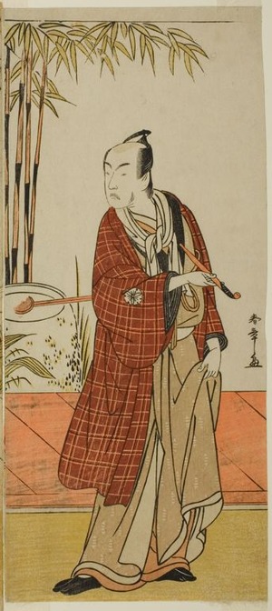 勝川春章: The Actor Matsumoto Koshiro IV as Honcho-maru Tsunagoro (?) in the Play Hono Nitta Daimyojin (?), Performed at the Morita Theater (?) in the Seventh Month, 1777 (?) - シカゴ美術館