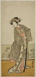 勝川春章: The Actor Nakamura Tomijuro I as Lady Hangaku (Hangaku Gozen) in the Play Wada-gassen Onna Maizuru, Performed at the Nakamura Theater in the Seventh Month, 1777 - シカゴ美術館