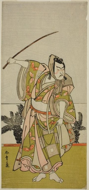 勝川春章: The Actor Ichikawa Danzo IV as Soga no Goro Tokimune in the Play Chigo Suzuri Aoyagi Soga, Performed at the Nakamura Theater in the First Month, 1777 - シカゴ美術館