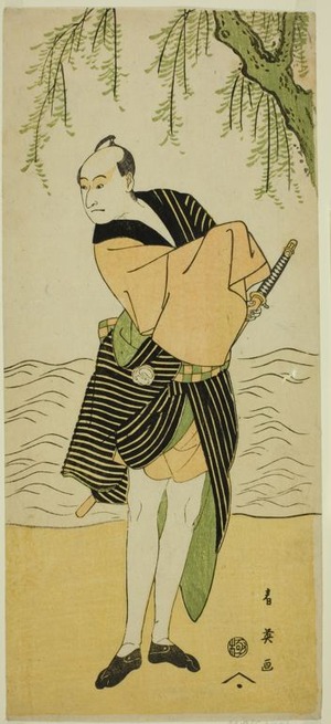 Katsukawa Shun'ei: The Actor Sawamura Sojuro III as Ume no Yoshihei in the Play Suda no Haru Geisha Katagi, Performed at the Kiri Theater in the First Month, 1796 - Art Institute of Chicago