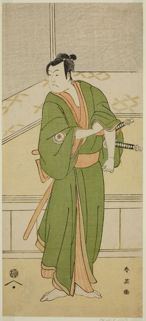 Katsukawa Shun'ei: The Actor Iwai Hanshiro IV as Shirai Gompachi in the Play Gozen-gakari Sumo Soga, Performed at the Kawarazaki Theater in the Second Month, 1793 - Art Institute of Chicago